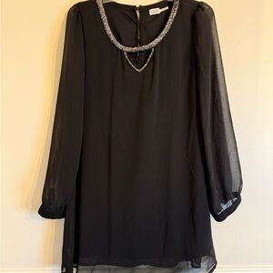 Charming Charlie Black Dress with Beaded Neckline